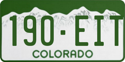 CO license plate 190EIT