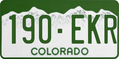 CO license plate 190EKR