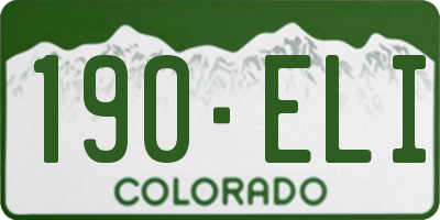 CO license plate 190ELI
