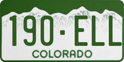 CO license plate 190ELL