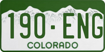 CO license plate 190ENG