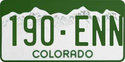 CO license plate 190ENN