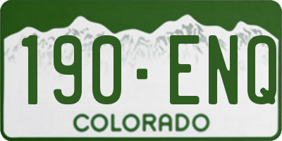 CO license plate 190ENQ