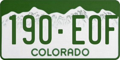 CO license plate 190EOF