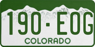 CO license plate 190EOG