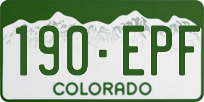 CO license plate 190EPF