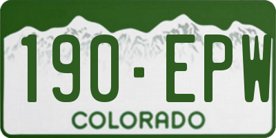 CO license plate 190EPW