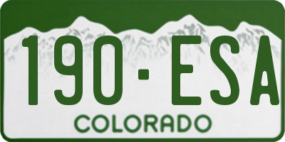 CO license plate 190ESA