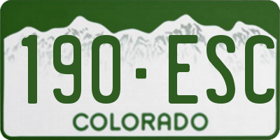 CO license plate 190ESC