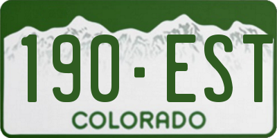 CO license plate 190EST