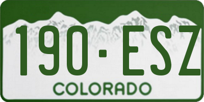 CO license plate 190ESZ