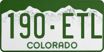CO license plate 190ETL