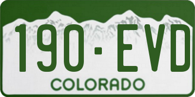 CO license plate 190EVD