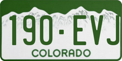 CO license plate 190EVJ