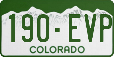 CO license plate 190EVP