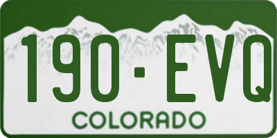 CO license plate 190EVQ