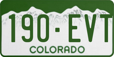 CO license plate 190EVT