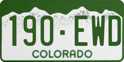 CO license plate 190EWD
