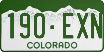 CO license plate 190EXN