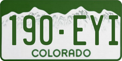 CO license plate 190EYI