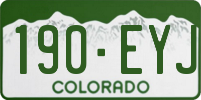 CO license plate 190EYJ