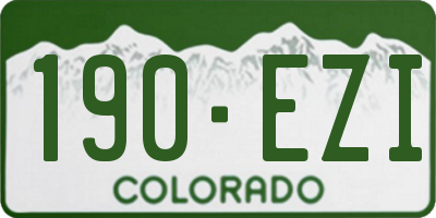 CO license plate 190EZI