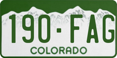 CO license plate 190FAG