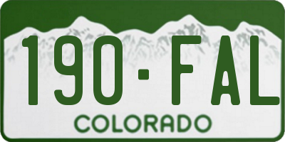 CO license plate 190FAL