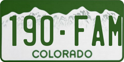 CO license plate 190FAM