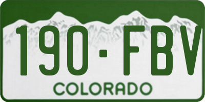 CO license plate 190FBV