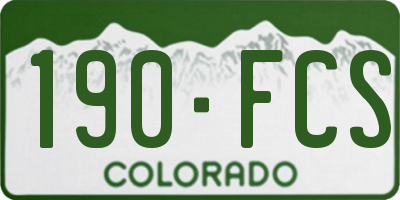 CO license plate 190FCS