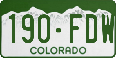 CO license plate 190FDW