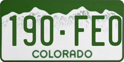 CO license plate 190FEO