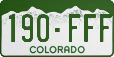 CO license plate 190FFF