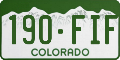 CO license plate 190FIF