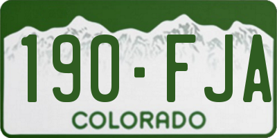 CO license plate 190FJA