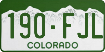 CO license plate 190FJL