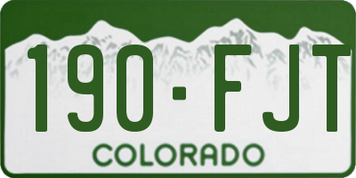CO license plate 190FJT