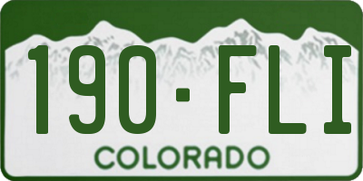 CO license plate 190FLI