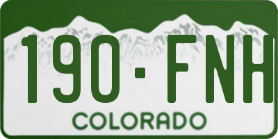 CO license plate 190FNH
