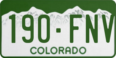 CO license plate 190FNV