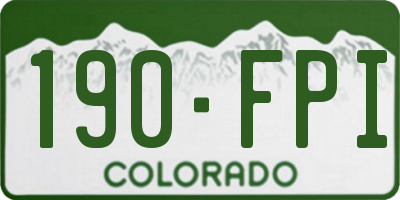 CO license plate 190FPI