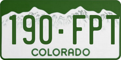CO license plate 190FPT