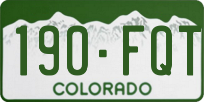 CO license plate 190FQT
