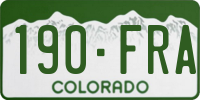 CO license plate 190FRA