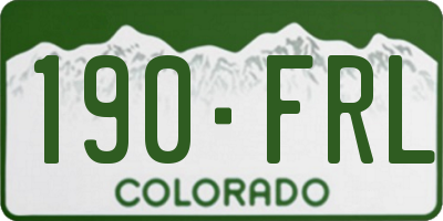 CO license plate 190FRL