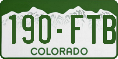 CO license plate 190FTB