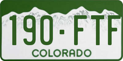 CO license plate 190FTF
