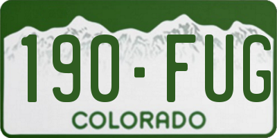 CO license plate 190FUG