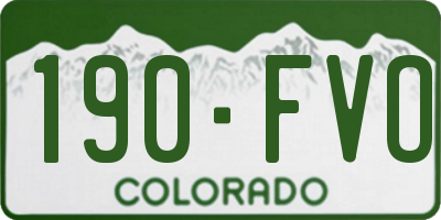 CO license plate 190FVO